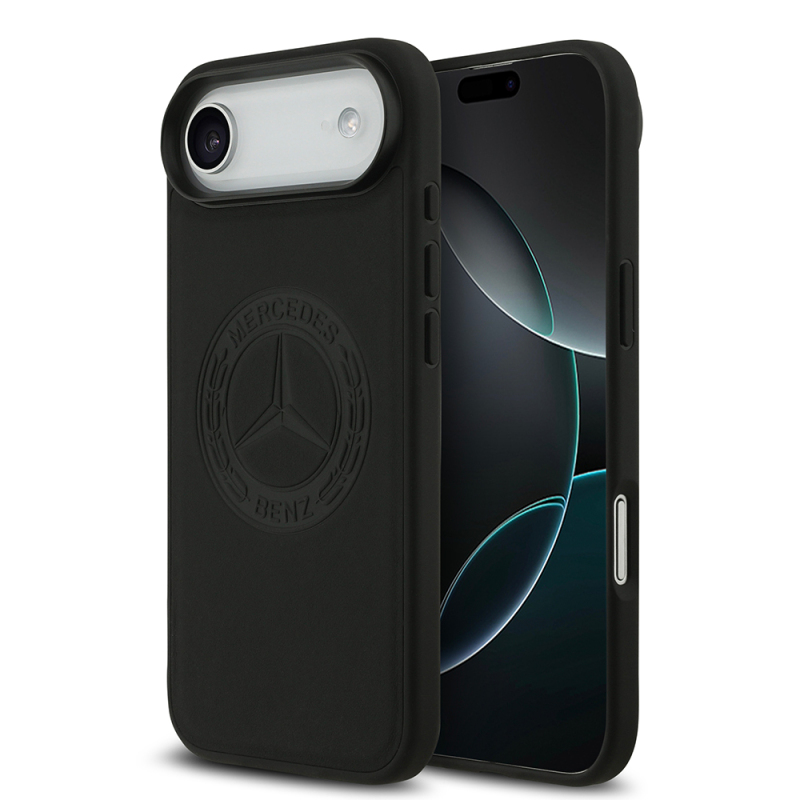 Apple iPhone 17 Air Kılıf Mercedes Benz Orjinal Lisanslı M-safe Şarj Özellikli Hakiki Deri Nostaljik Yıldız Dizayn Kapak - 2