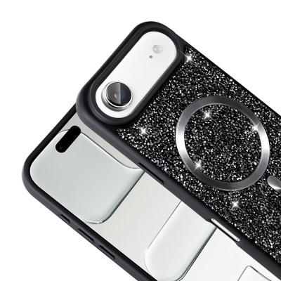 Apple iPhone 17 Air Kılıf Pırlanta Tasarımlı M-safe Şarj Özellikli Zore Mozaik Silikon Kapak - 10