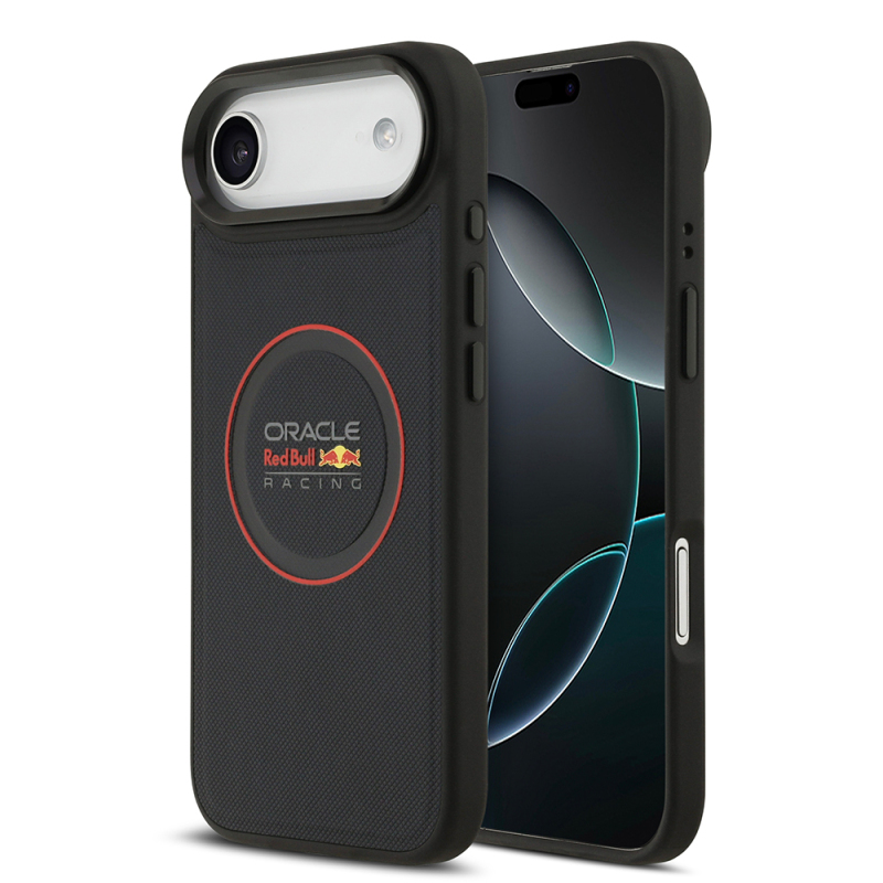 Apple iPhone 17 Air Kılıf Redbull Orjinal Lisanslı M-safe Şarj Özellikli Kırmızı Halka ve Logo Kabartmalı PU Deri Kapak - 1