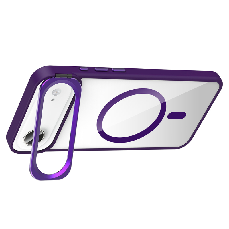 Apple iPhone 17 Air Kılıf Standlı ve Kamera Lens Hediyeli M-Safe Şarj Özellikli Zore Etro Kapak - 19