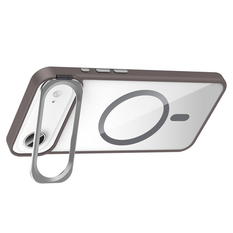 Apple iPhone 17 Air Kılıf Standlı ve Kamera Lens Hediyeli M-Safe Şarj Özellikli Zore Etro Kapak - 20