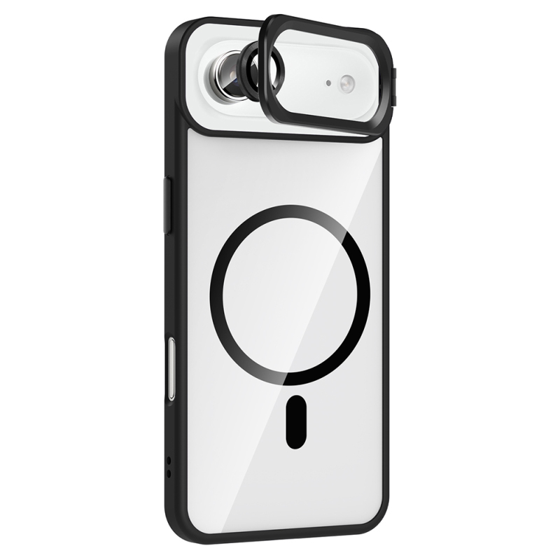 Apple iPhone 17 Air Kılıf Standlı ve Kamera Lens Hediyeli M-Safe Şarj Özellikli Zore Etro Kapak - 14