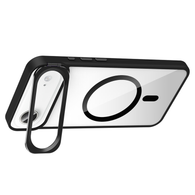 Apple iPhone 17 Air Kılıf Standlı ve Kamera Lens Hediyeli M-Safe Şarj Özellikli Zore Etro Kapak - 21