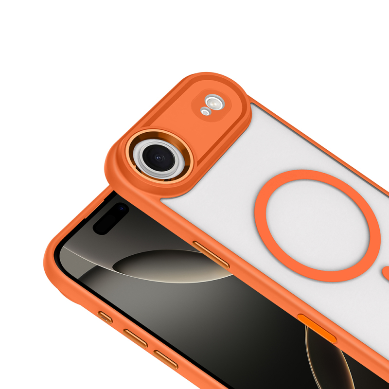 Apple iPhone 17 Air Kılıf Wireless Şarj Özellikli Zore Krom M-safe Silikon Kapak - 14