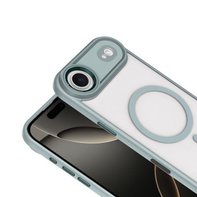 Apple iPhone 17 Air Kılıf Wireless Şarj Özellikli Zore Krom M-safe Silikon Kapak - 15