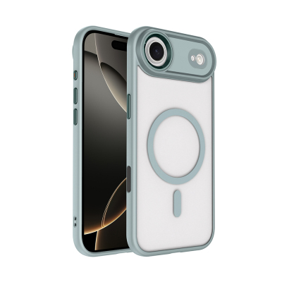 Apple iPhone 17 Air Kılıf Wireless Şarj Özellikli Zore Krom M-safe Silikon Kapak - 1