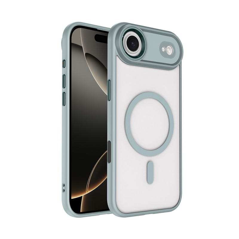 Apple iPhone 17 Air Kılıf Wireless Şarj Özellikli Zore Krom M-safe Silikon Kapak - 1