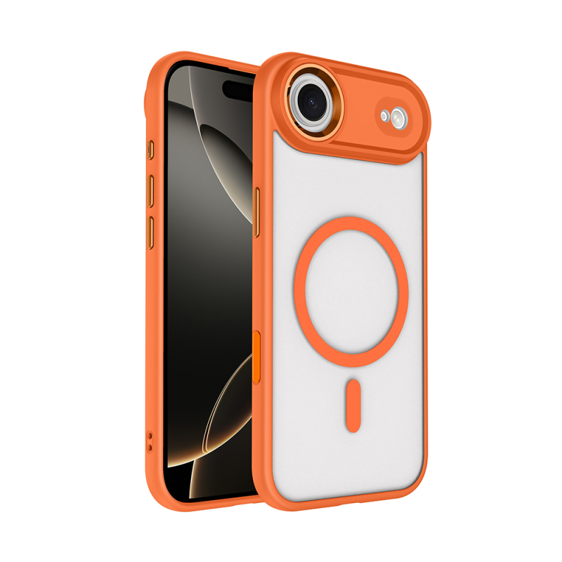 Apple iPhone 17 Air Kılıf Wireless Şarj Özellikli Zore Krom M-safe Silikon Kapak - 5