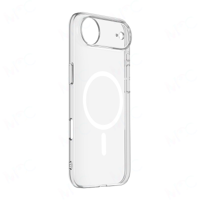 Apple iPhone 17 Air Kılıf Zore M-safe Şarj Özellikli Şeffaf Kamera Çerçeveli Porto Kapak - 3
