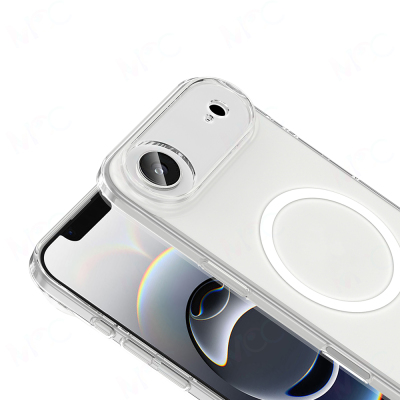 Apple iPhone 17 Air Kılıf Zore M-safe Şarj Özellikli Şeffaf Kamera Çerçeveli Porto Kapak - 4