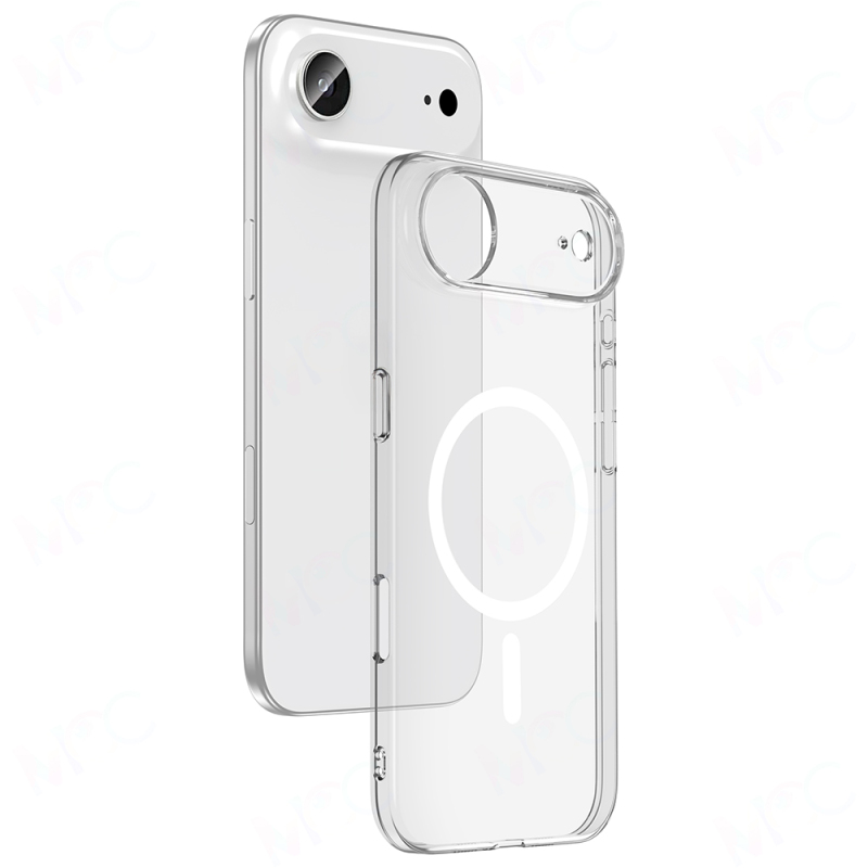 Apple iPhone 17 Air Kılıf Zore M-safe Şarj Özellikli Şeffaf Kamera Çerçeveli Porto Kapak - 2