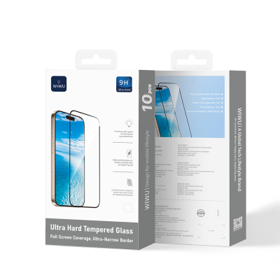 Apple iPhone 17 Air Wiwu GT-008 Polimer Oleofobik Kaplama Şeffaf Pürüzsüz Temperli Cam Ekran Koruyucu 10'lu Paket - 3