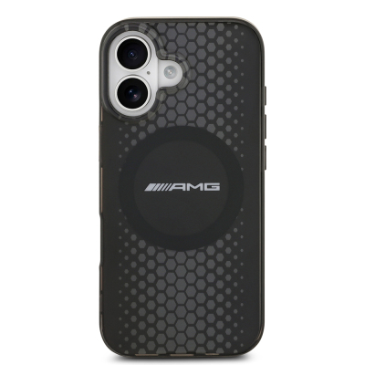 Apple iPhone 17 Case AMG Original Licensed Double Layer Large Logo Honeycomb Pattern Cover - 3