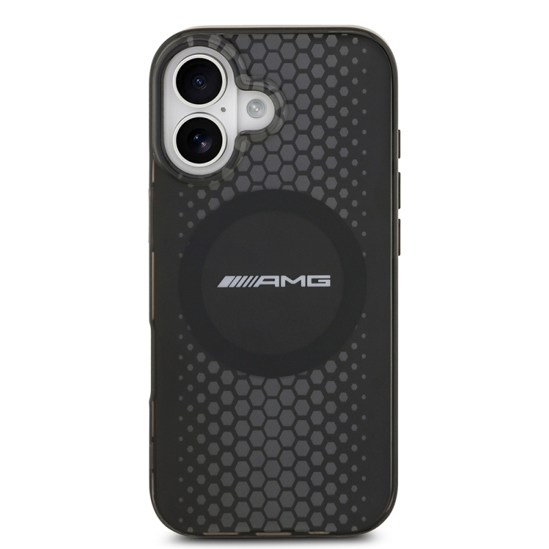 Apple iPhone 17 Case AMG Original Licensed Double Layer Large Logo Honeycomb Pattern Cover - 3