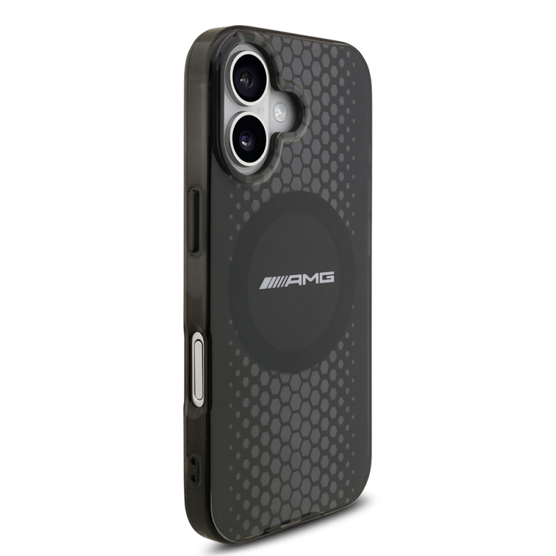 Apple iPhone 17 Case AMG Original Licensed Double Layer Large Logo Honeycomb Pattern Cover - 5