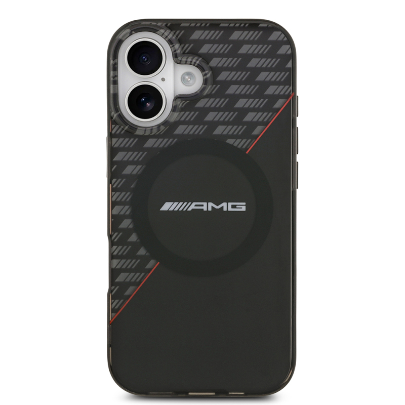 Apple iPhone 17 Case AMG Original Licensed M-Safe Charging Feature Double Layer Red Cross Striped Cover - 3