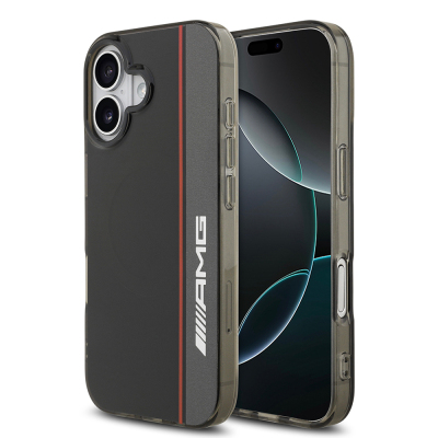 Apple iPhone 17 Case AMG Original Licensed M-Safe Charging Feature IML Print Logo Double Layer Bow Lines Cover - 1