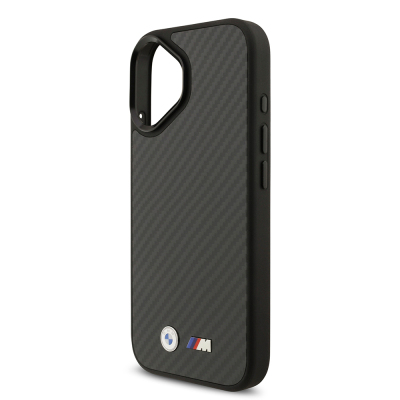 Apple iPhone 17 Case BMW Original Licensed M-Safe Charging Feature Carbon Fiber Metal Logo Cover - 7