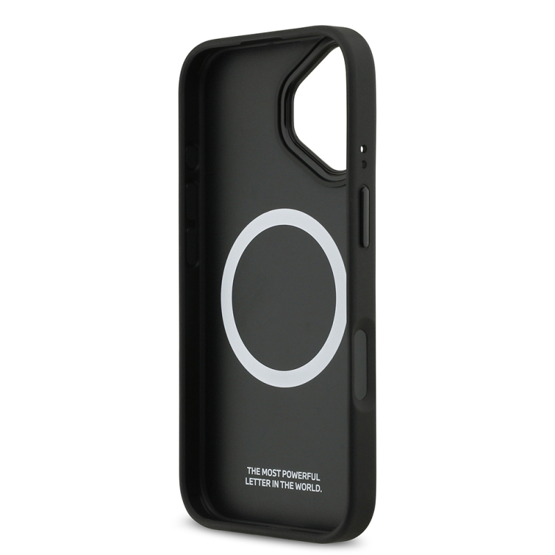 Apple iPhone 17 Case BMW Original Licensed M-safe Charging Feature Leather Back Surface Metal Logo Perforated Strip Design Cover - 8