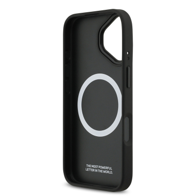 Apple iPhone 17 Case BMW Original Licensed M-safe Charging Feature Leather Back Surface Metal Logo Perforated Strip Design Cover - 17