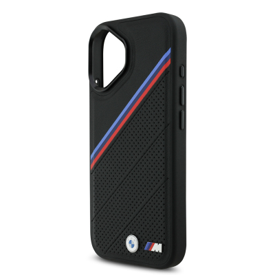 Apple iPhone 17 Case BMW Original Licensed M-Safe Charging Feature M Logo Three Stripe Perforated Leather Cover - 14
