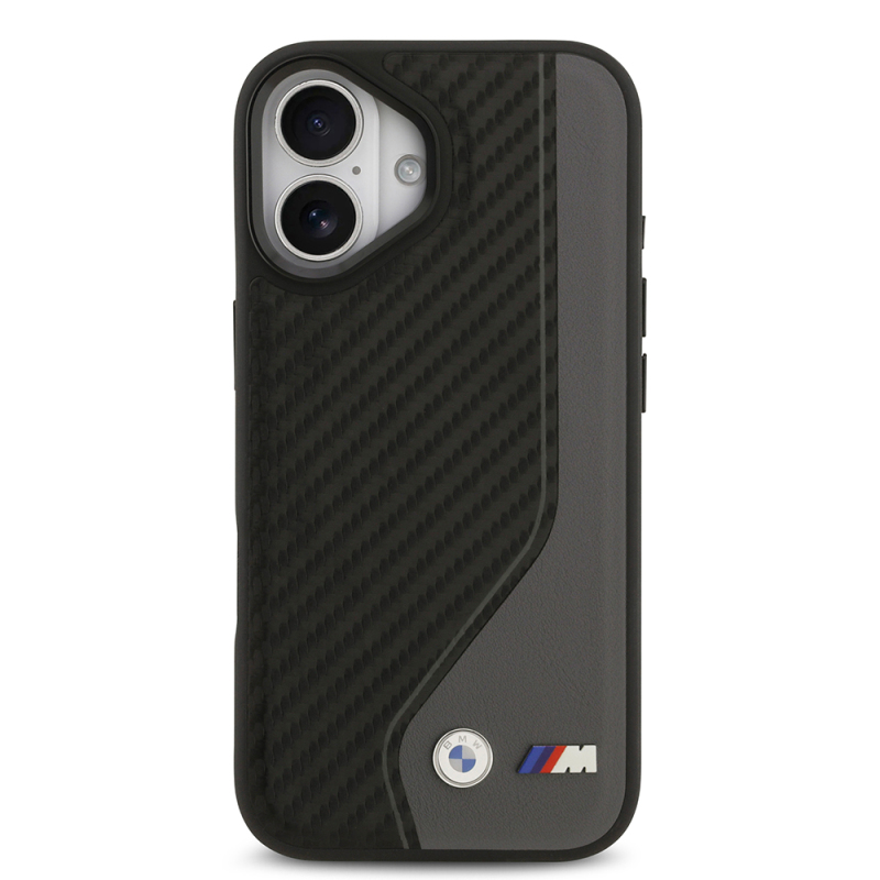 Apple iPhone 17 Case BMW Original Licensed M-Safe Charging Feature Metal BMW and M Logo PU Carbon Design Cover - 12