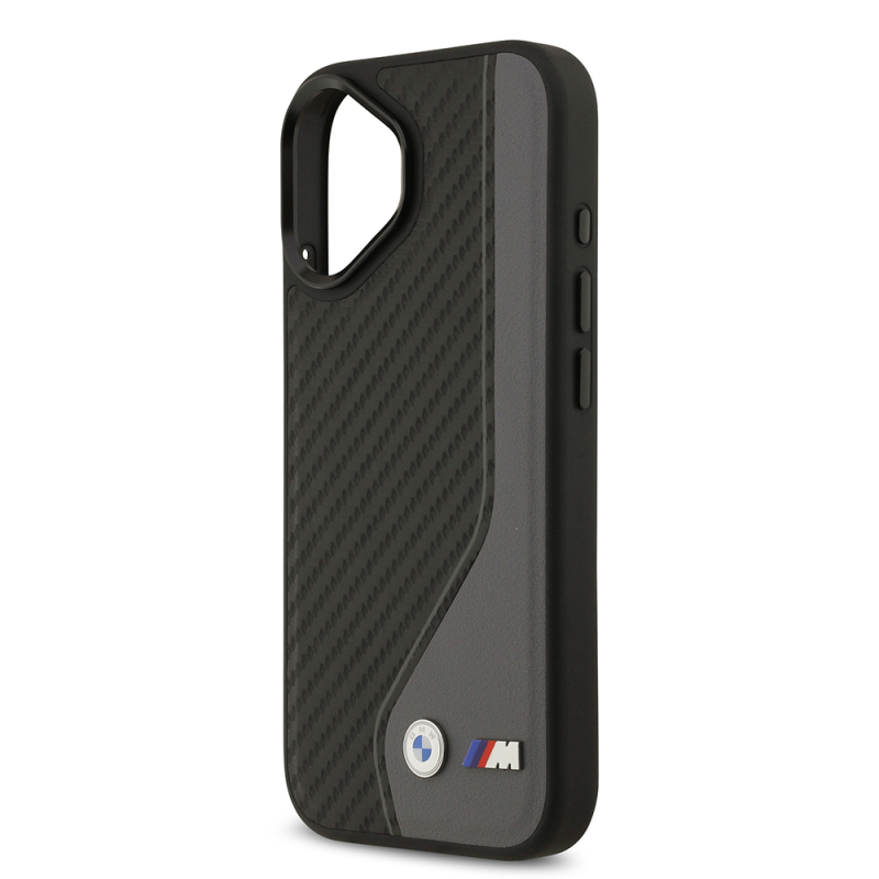 Apple iPhone 17 Case BMW Original Licensed M-Safe Charging Feature Metal BMW and M Logo PU Carbon Design Cover - 15