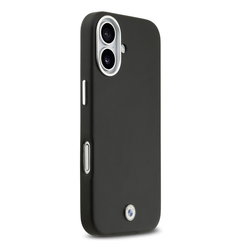 Apple iPhone 17 Case BMW Original Licensed M-Safe Charging Feature Metal Logo Full Cover Leather Cover - 6