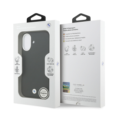 Apple iPhone 17 Case BMW Original Licensed M-Safe Charging Feature Metal Logo Full Cover Leather Cover - 10