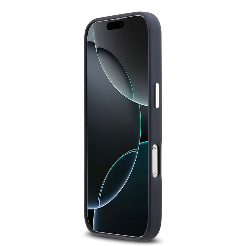 Apple iPhone 17 Case BMW Original Licensed M-Safe Charging Feature Metal Logo Full Cover Leather Cover - 14