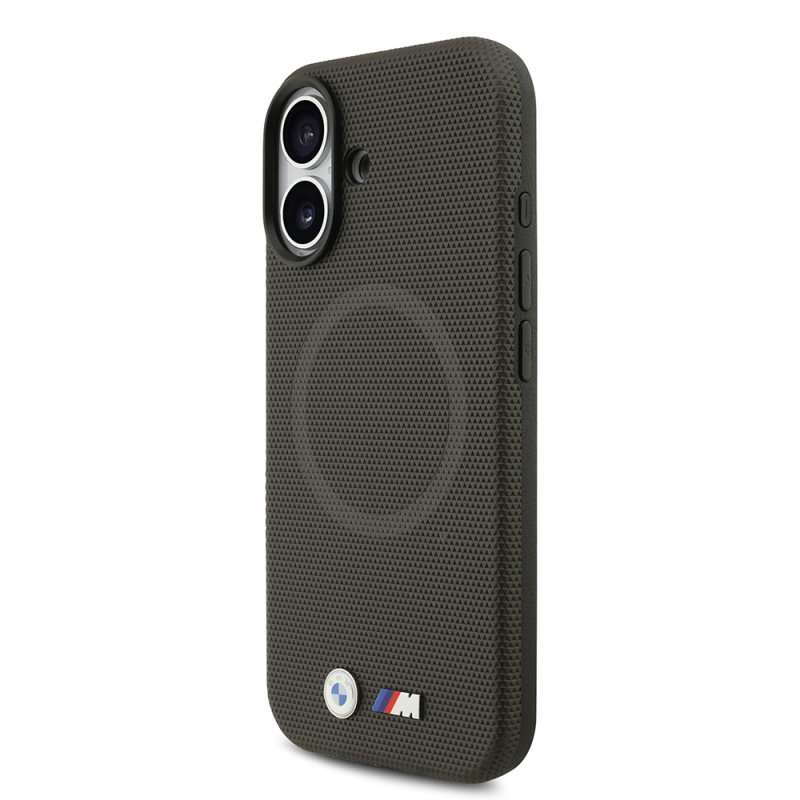 Apple iPhone 17 Case BMW Original Licensed M-Safe Charging Feature Metal Logo Perforated M Design Leather Cover - 7