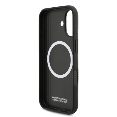 Apple iPhone 17 Case BMW Original Licensed M-Safe Charging Feature Metal Logo Perforated M Design Leather Cover - 12