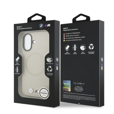 Apple iPhone 17 Case BMW Original Licensed M-Safe Charging Feature Metal Logo Perforated M Design Leather Cover - 27