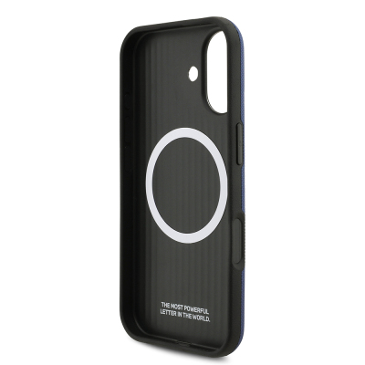 Apple iPhone 17 Case BMW Original Licensed M-Safe Charging Feature Metal Logo Perforated M Design Leather Cover - 33