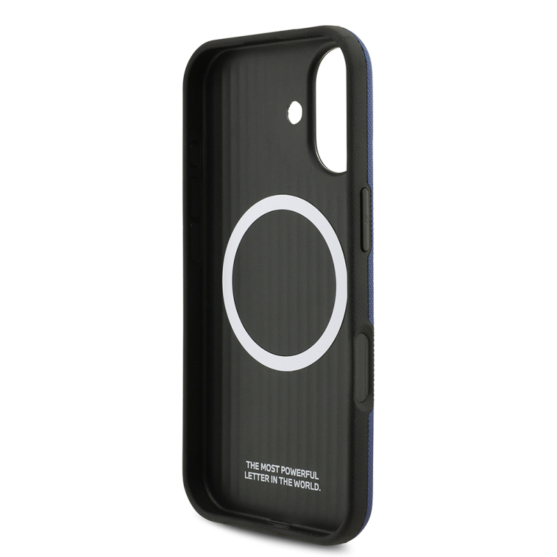 Apple iPhone 17 Case BMW Original Licensed M-Safe Charging Feature Metal Logo Perforated M Design Leather Cover - 33