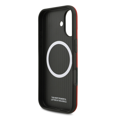 Apple iPhone 17 Case BMW Original Licensed M-Safe Charging Feature Metal Logo Perforated M Design Leather Cover - 40