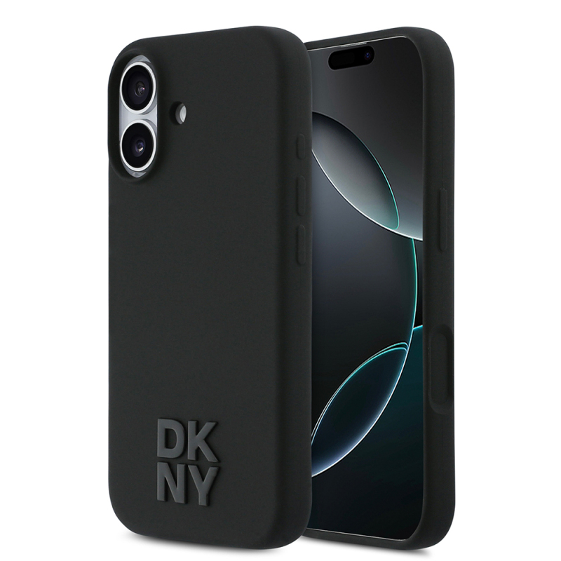 Apple iPhone 17 Case DKNY Original Licensed M-Safe Charging Feature Metal Logo Silicone Cover - 1
