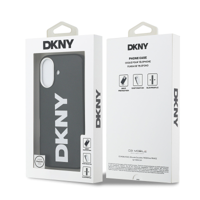 Apple iPhone 17 Case DKNY Original Licensed M-Safe Charging Feature PU Large Vertical Logo Cover - 9