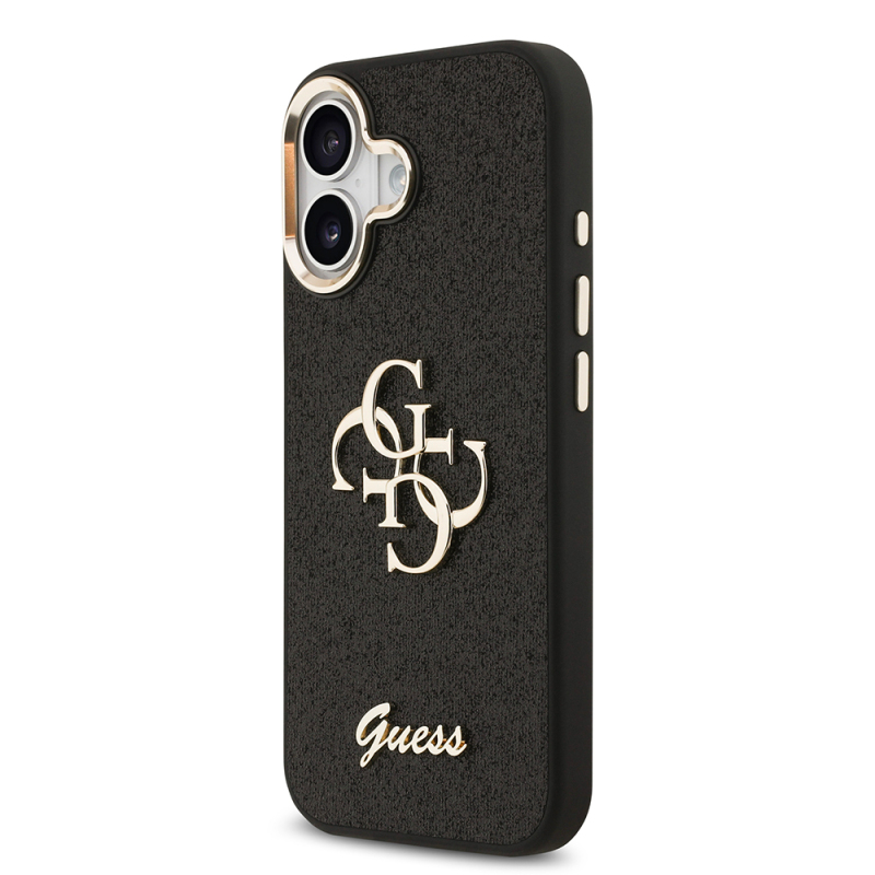 Apple iPhone 17 Case Guess Original Licensed 4G Large Metal Camera Frame and Logo Glitter Cover - 4