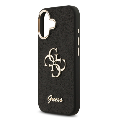 Apple iPhone 17 Case Guess Original Licensed 4G Large Metal Camera Frame and Logo Glitter Cover - 8