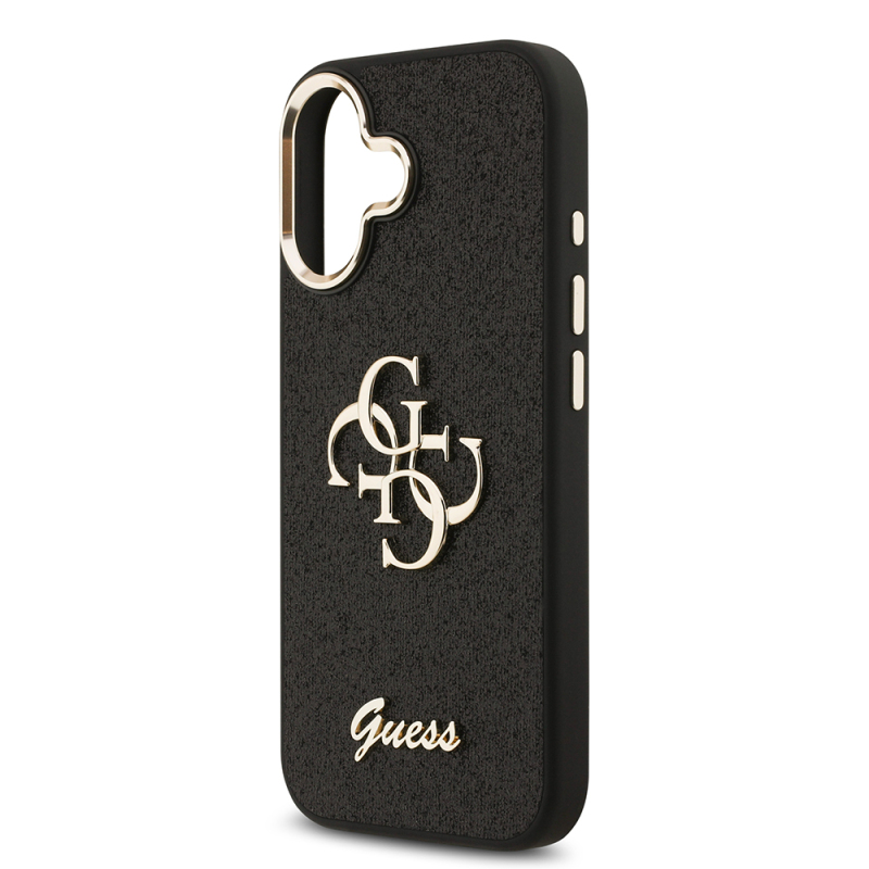 Apple iPhone 17 Case Guess Original Licensed 4G Large Metal Camera Frame and Logo Glitter Cover - 8