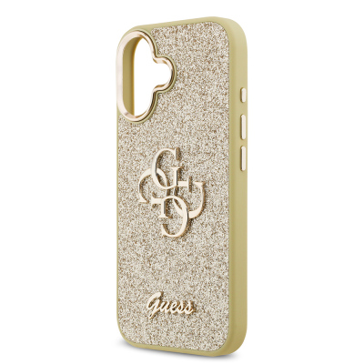 Apple iPhone 17 Case Guess Original Licensed 4G Large Metal Camera Frame and Logo Glitter Cover - 15