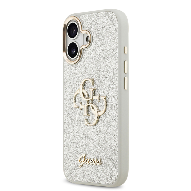 Apple iPhone 17 Case Guess Original Licensed 4G Large Metal Camera Frame and Logo Glitter Cover - 20