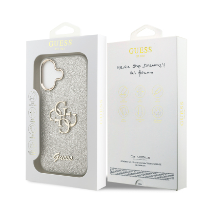 Apple iPhone 17 Case Guess Original Licensed 4G Large Metal Camera Frame and Logo Glitter Cover - 26