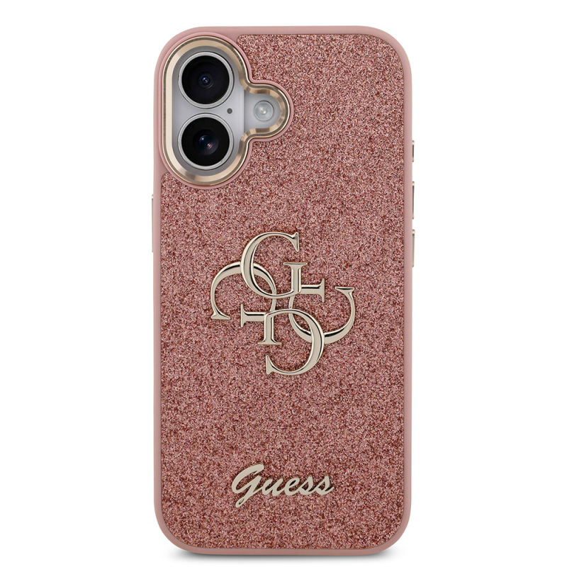 Apple iPhone 17 Case Guess Original Licensed 4G Large Metal Camera Frame and Logo Glitter Cover - 28