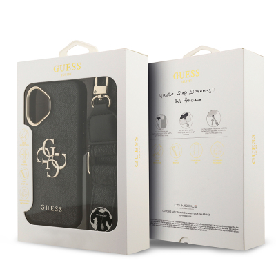 Apple iPhone 17 Case Guess Original Licensed 4G Large Metal Logo Thick Strap Cover - 11
