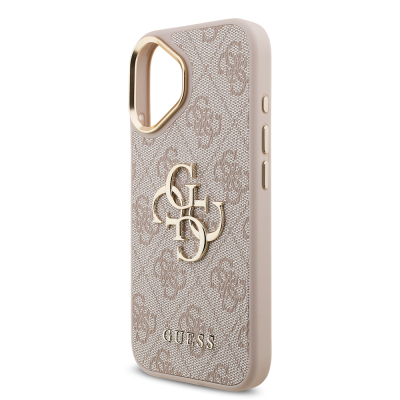 Apple iPhone 17 Case Guess Original Licensed 4G Large Metal Logo Thick Strap Cover - 5