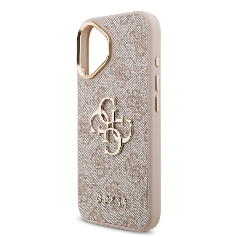 Apple iPhone 17 Case Guess Original Licensed 4G Large Metal Logo Thick Strap Cover - 5