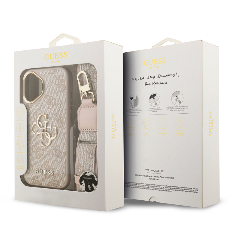 Apple iPhone 17 Case Guess Original Licensed 4G Large Metal Logo Thick Strap Cover - 28