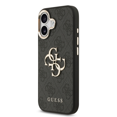 Apple iPhone 17 Case Guess Original Licensed Gold Metal Camera Frame 4G Patterned Metal Big 4G and Text Logo Cover - 12
